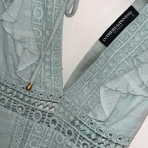 Island Gypsy Boutique Teal Dress with Crochet Detailing & Open Back - Picture 4 of 4